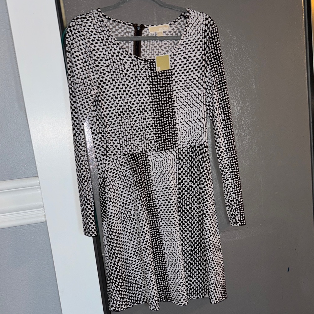 MICHAEL Michael Kors Monochrome Patterned Dress .#1
